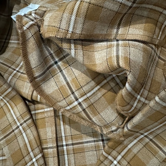 Melrose and Market Plaid print notched lapel one button Women's Blazer medium - Picture 10 of 12